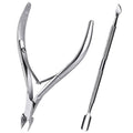 2-Pc Stainless Steel Nail Cuticle Scissors & Push Tool Set Nail Cuticle Tool Set PLUSH Silvery 2 pcs set