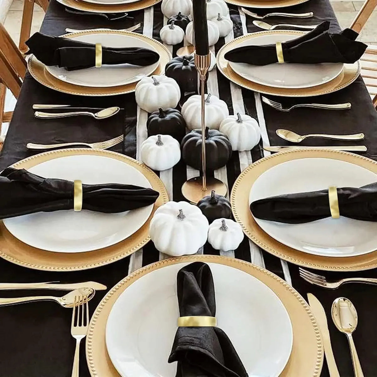 Brushed Gold Cuff Napkin Rings | Wedding & Banquet Table Décor Napkin Rings PLUSH