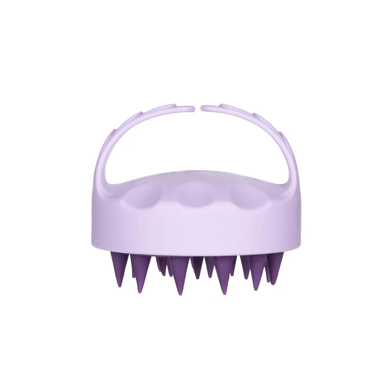 Silicone Scalp Massage Brush – Shampoo Scrubber Exfoliator Scalp Massage Brush PLUSH Double purple