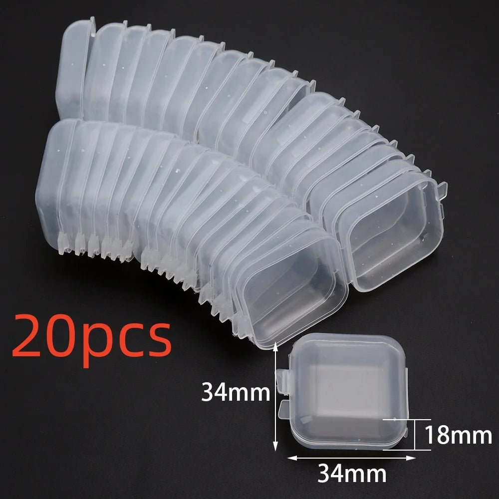 20pcs Mini Transparent Plastic Jewelry Storage Boxes 3.4cm Jewelry Storage Box PLUSH