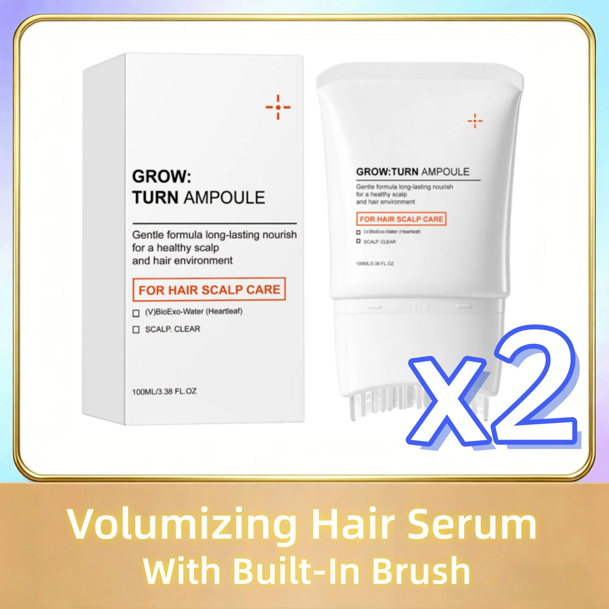 Volumizing Hair Serum with Built-In Scalp Massager Brush 100ml Volumizing Hair Serum PLUSH 100ml in boxed x2