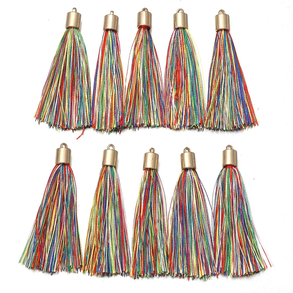 20pcs Colorful Silky Tassel Charms 6cm – DIY Jewelry Making Tassel Charms PLUSH colorful