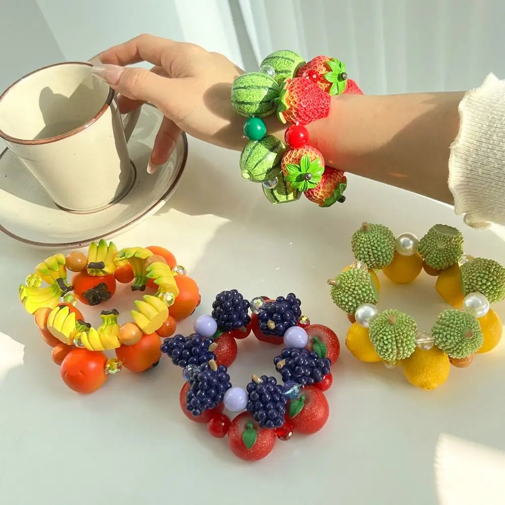 Resin Fruit Beaded Bracelet | Y2K Boho Summer Jewelry Beaded Bracelet PLUSH