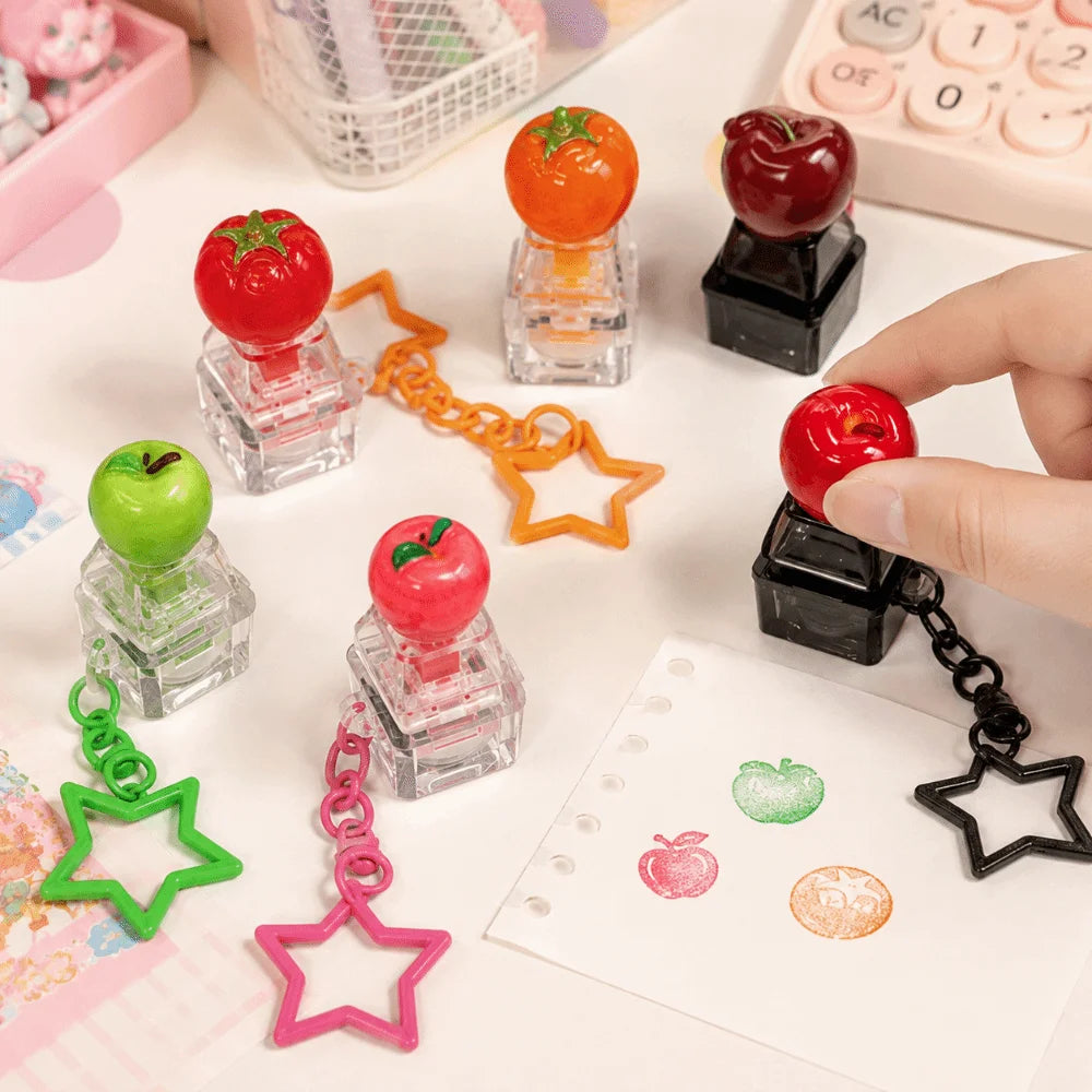 Fruit Fidget Keycap Keychain | Soft Glow Silent Press Fidget Keychain PLUSH