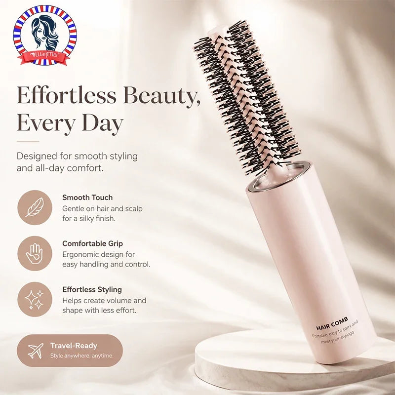 Round Barrel Hair Brush – Portable Wet & Dry Styling Comb Round Hair Brush PLUSH