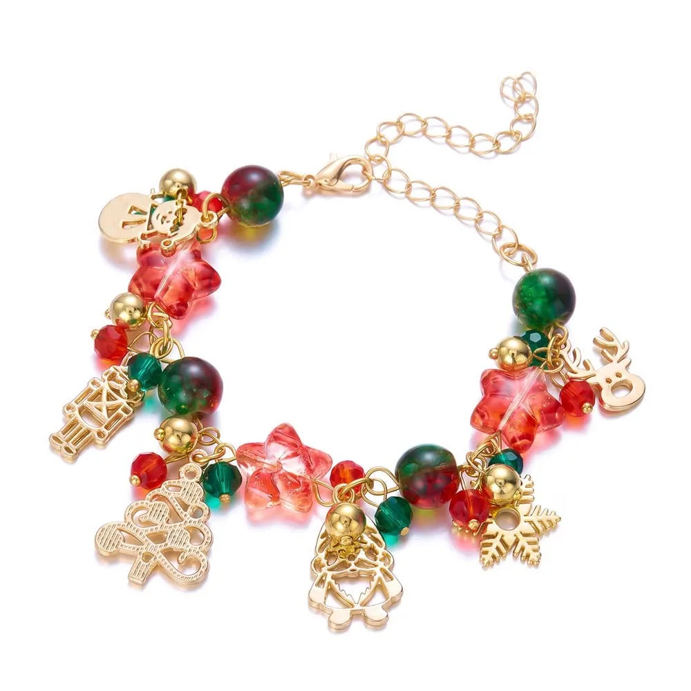 Christmas Tree Snowflake Bracelet – Adjustable Glaze Bangle Fashion Bracelet PLUSH Style 5