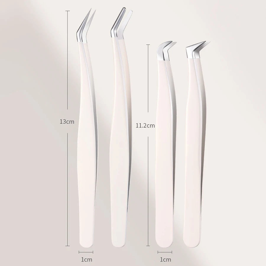 Stainless Steel Eyelash Tweezers for False Lash Grafting Eyelash Tweezers PLUSH