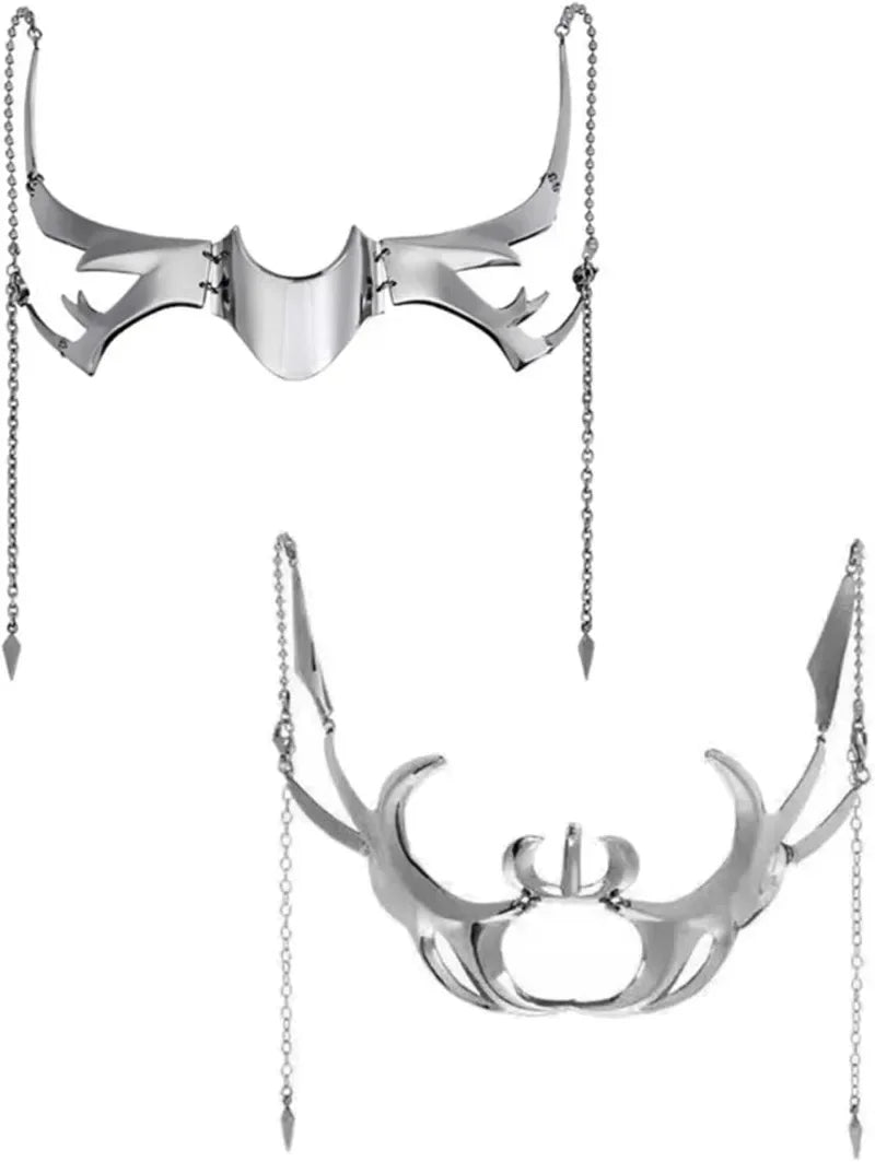 Cyberpunk Metal Chain Face Ornament – Gothic Mask Jewelry Face Chain Ornament PLUSH