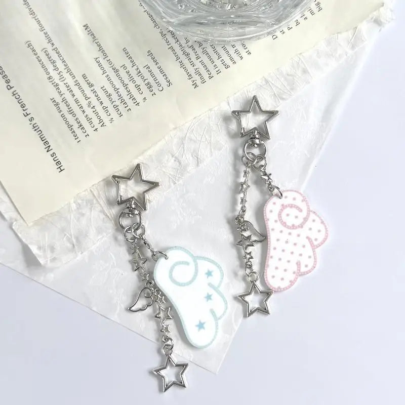Y2K Star & Wings Keychain | Angel Bag Charm & Fairycore Pendant Bag Charm Keychain PLUSH