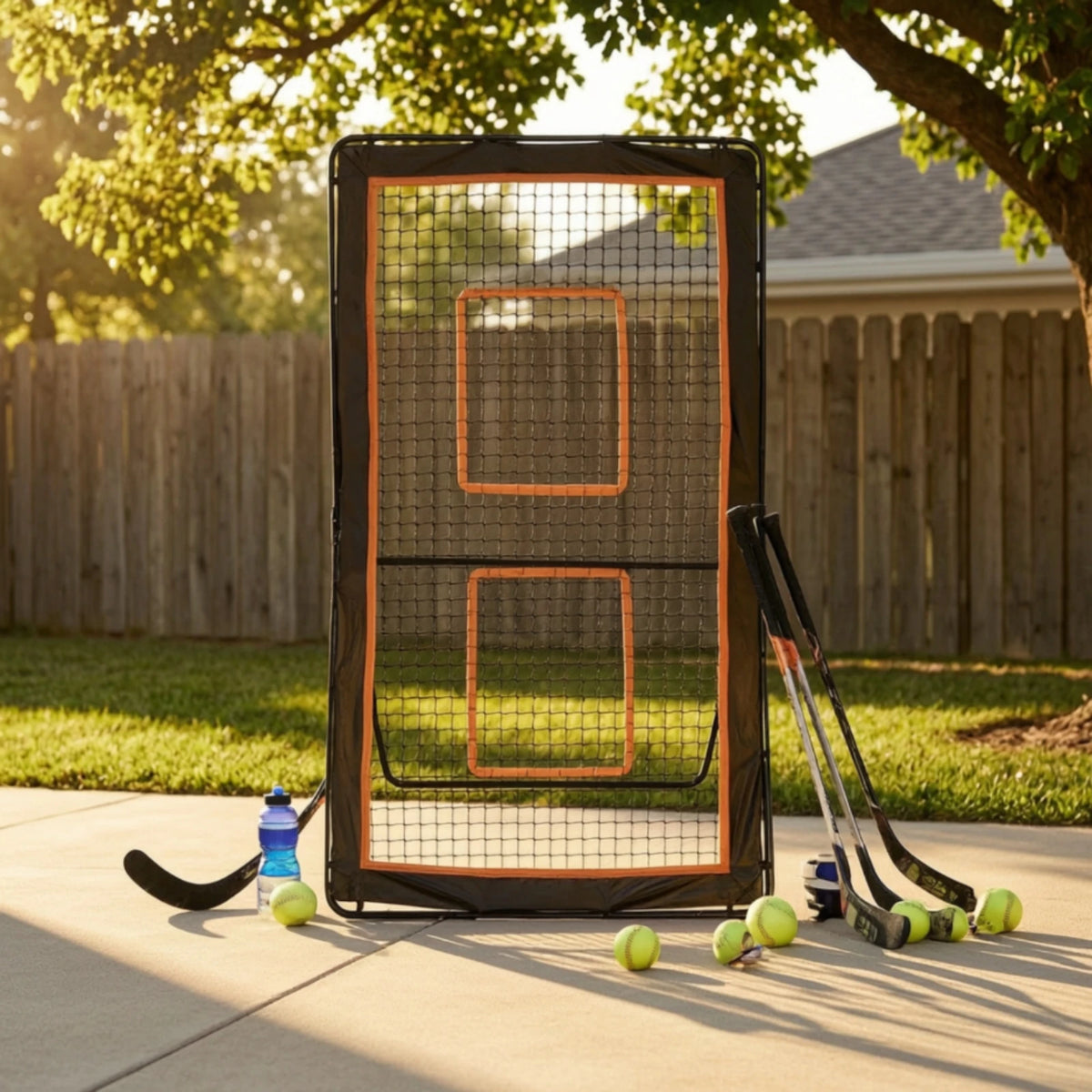 Sports Rebound Net Steel Frame 4×7ft – Pitching Training Aid Sports Rebounder Net PLUSH