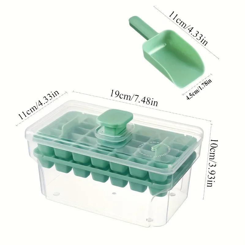 Ice Cube Tray with Lid & Bin – 68 Cubes, Easy Release Ice Cube Tray PLUSH