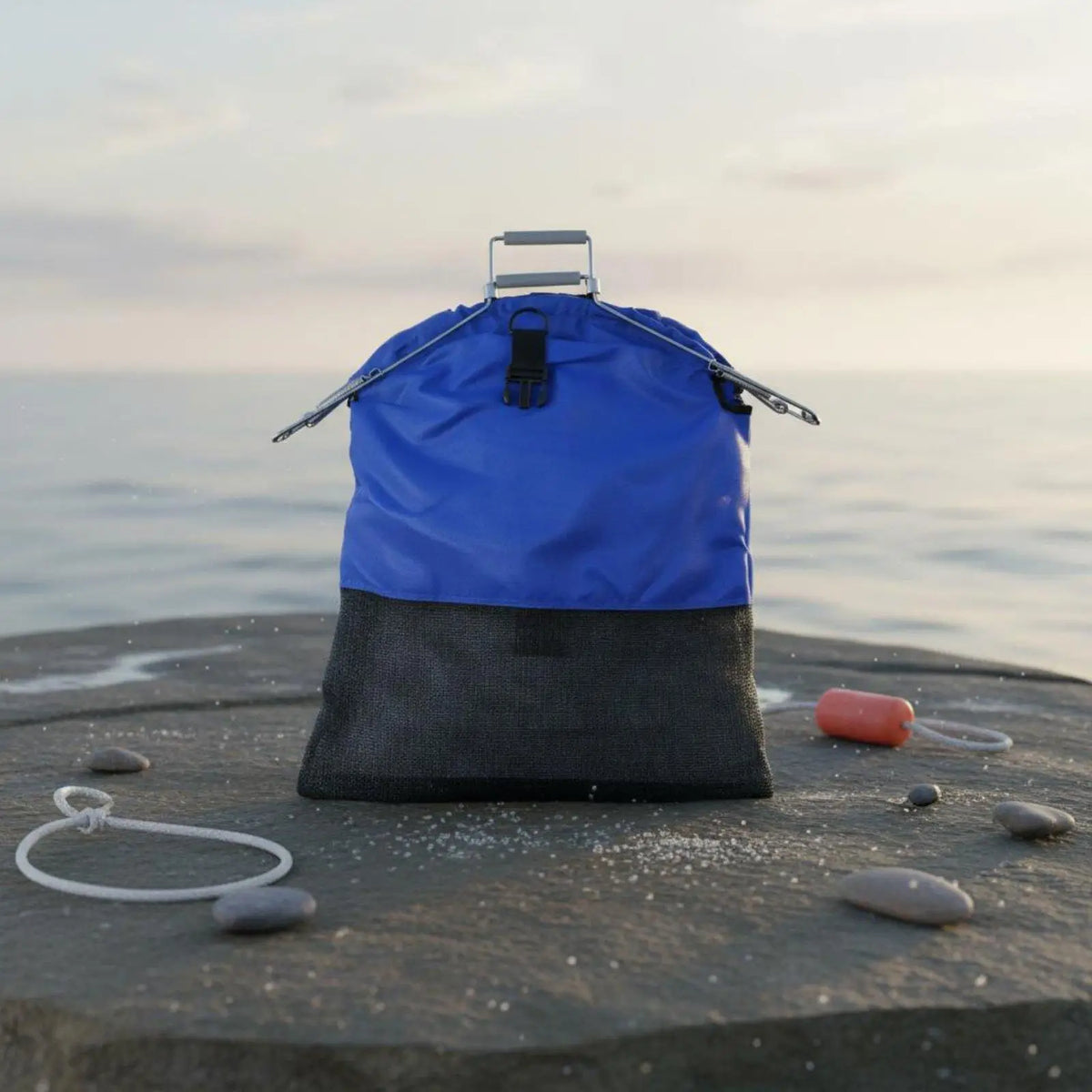 Waterproof Diving Mesh Bag – Nylon Spring Handle Collection Bag Diving Mesh Bag PLUSH