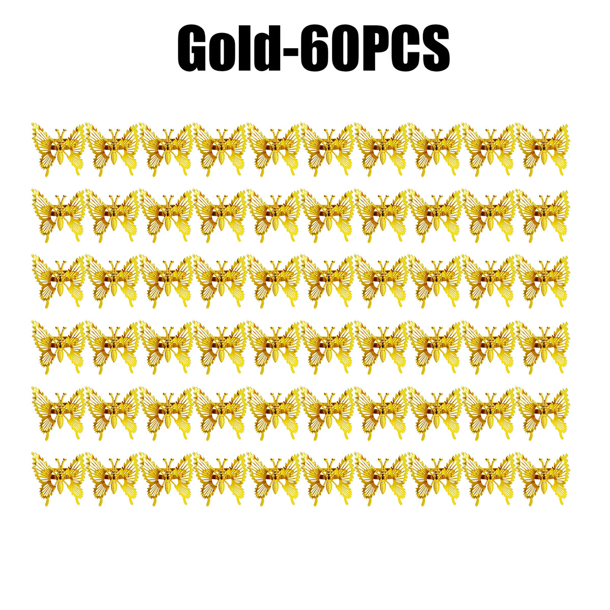 Butterfly Napkin Rings – Wedding & Party Table Decor Napkin Rings PLUSH Gold 60PCS