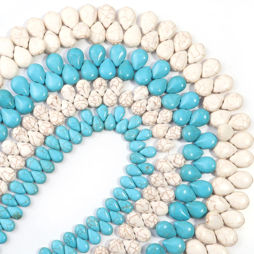 Water Drop Turquoise Stone Spacer Beads 45-70pcs DIY Jewelry Stone Spacer Beads PLUSH