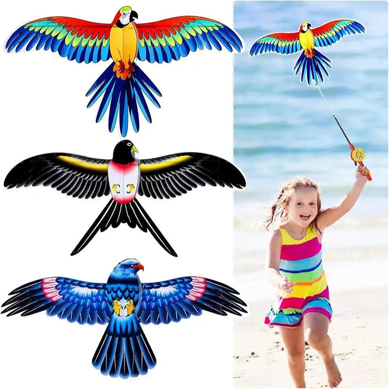 Cartoon Eagle Foldable Mini Kite for Kids – 50m Line & Handle Kids Outdoor Kite PLUSH