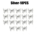 Butterfly Napkin Rings – Wedding & Party Table Decor Napkin Rings PLUSH Sliver 18PCS