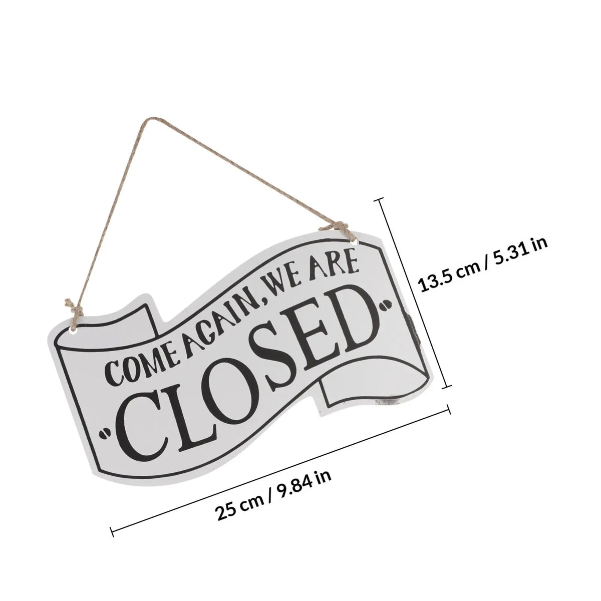 Rustic Wooden Double-Sided Open Closed Door Hanging Sign Door Hanging Sign PLUSH White