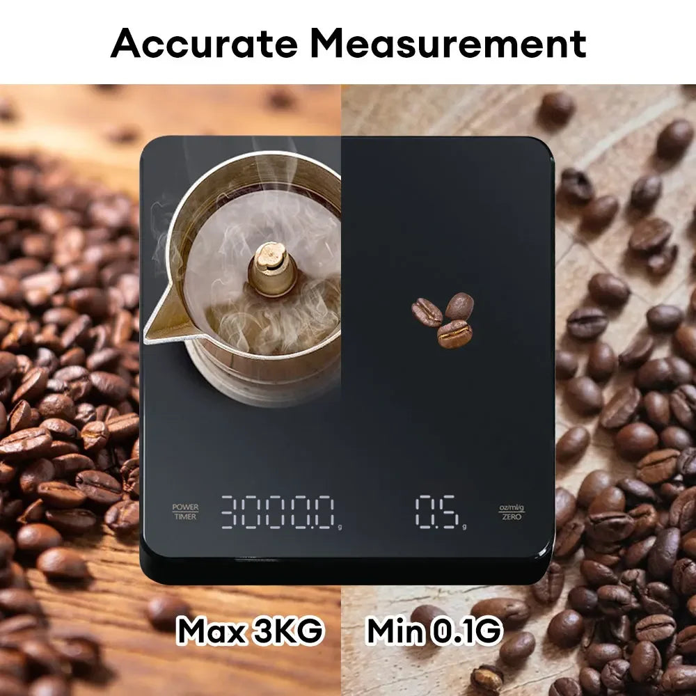 USB Rechargeable Digital Coffee Scale with Timer | 0.1g LED Digital Coffee Scale PLUSH