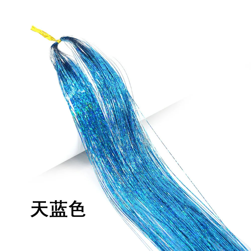 Hair Tinsel Kit – Glitter Rainbow Sparkle Extensions 94cm Hair Tinsel Extensions PLUSH 9