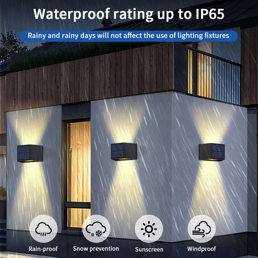 COB Solar Wall Light Dusk to Dawn – IP65 Outdoor LED Lamp Solar Outdoor Wall Light PLUSH
