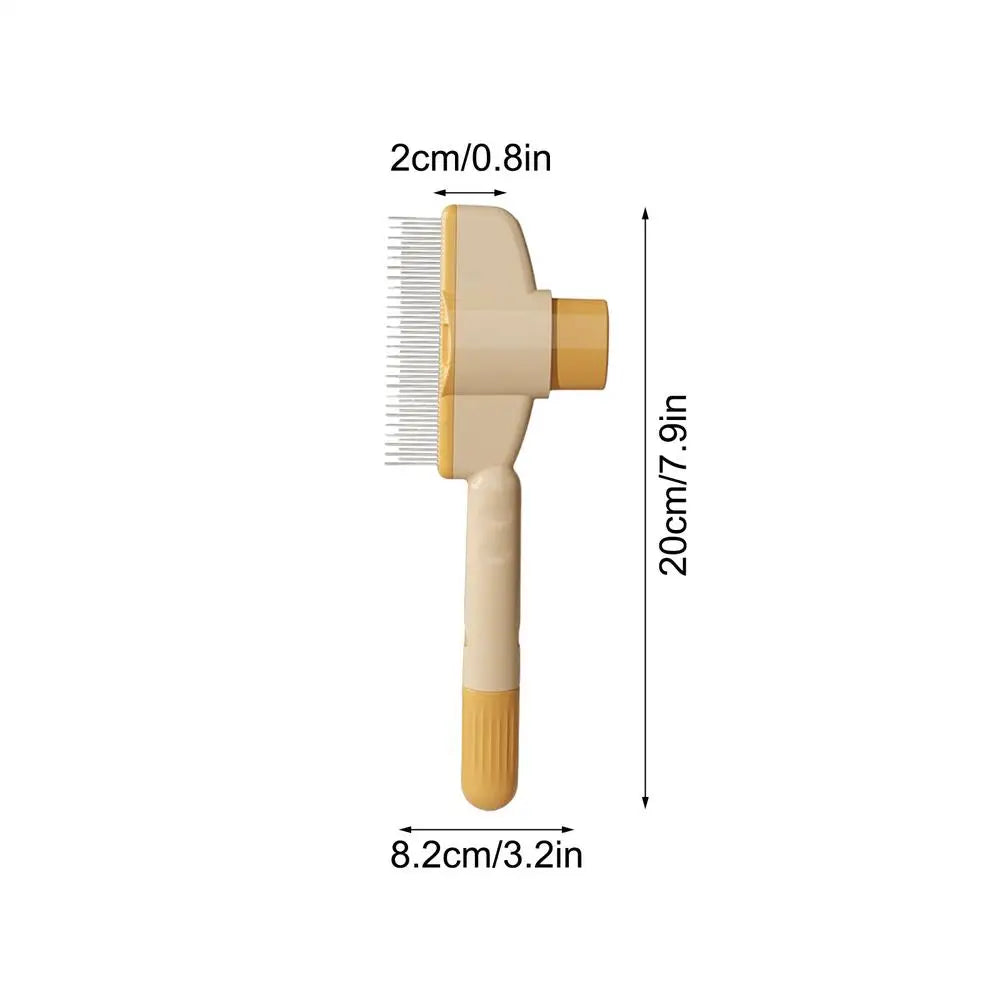 Self-Cleaning Pet Grooming Comb for Dogs & Cats | Hair Remover Pet Grooming Comb PLUSH Orange