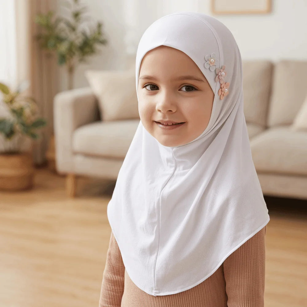 Girls Pull-On Hijab Turban Head Wrap | Soft Stretch | Ages 2–6 Kids Hijab Turban PLUSH