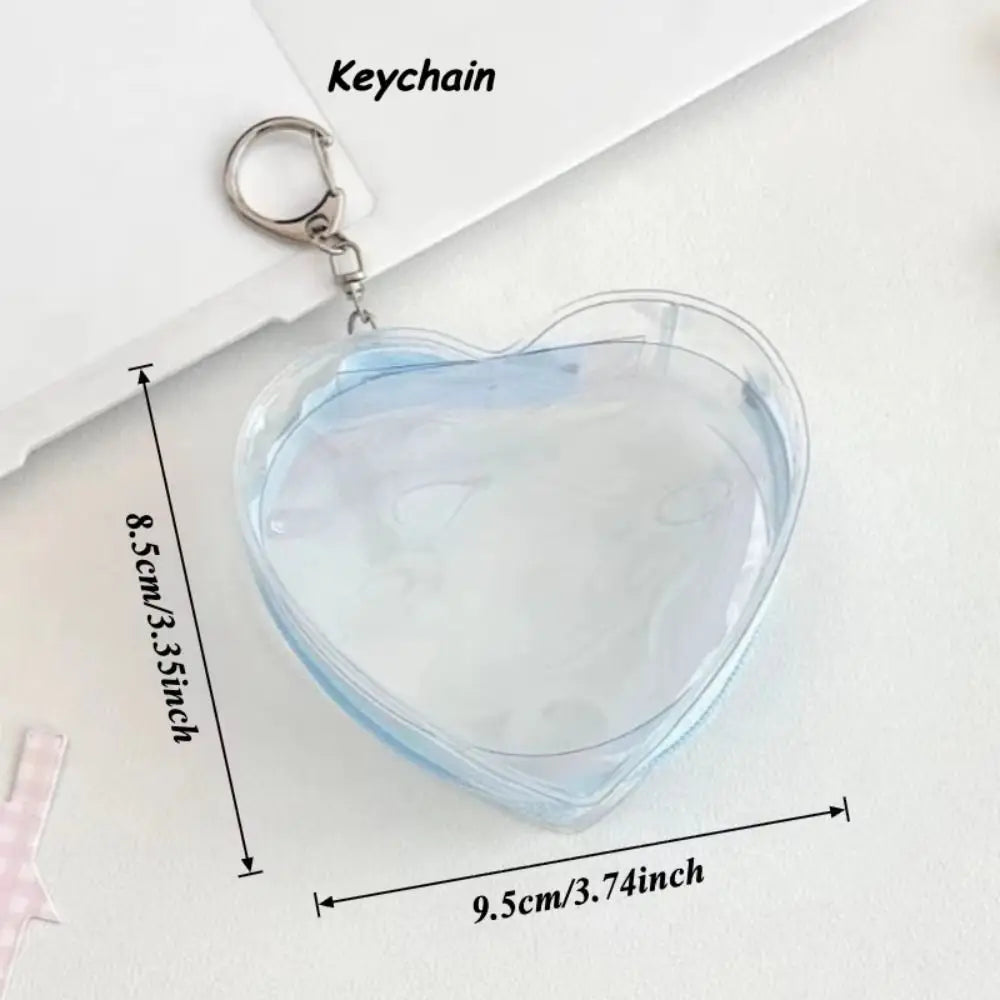 Transparent PVC Doll Storage Bag – Heart Zipper Display Case Doll Display Bag PLUSH