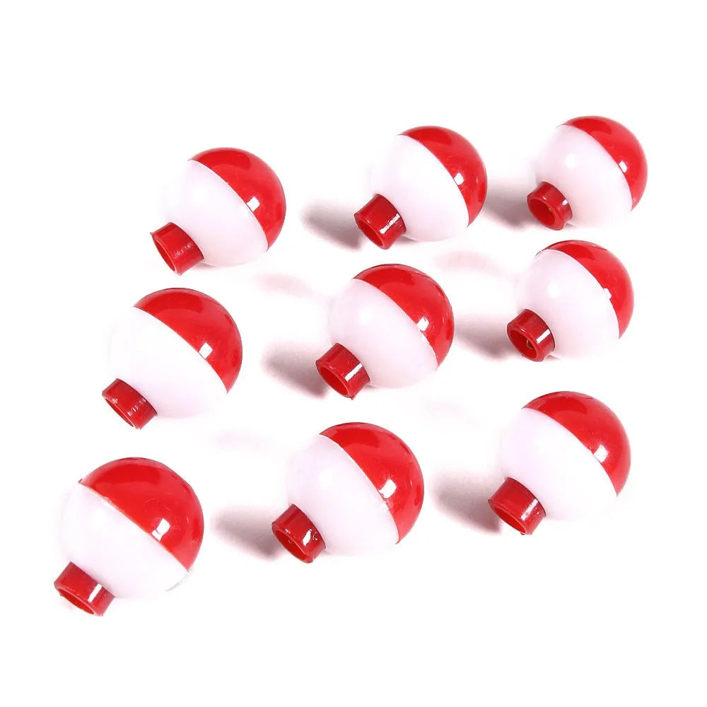 Red White Plastic Fishing Bobber Float Ball Set – 7 Sizes Fishing Bobber Set PLUSH