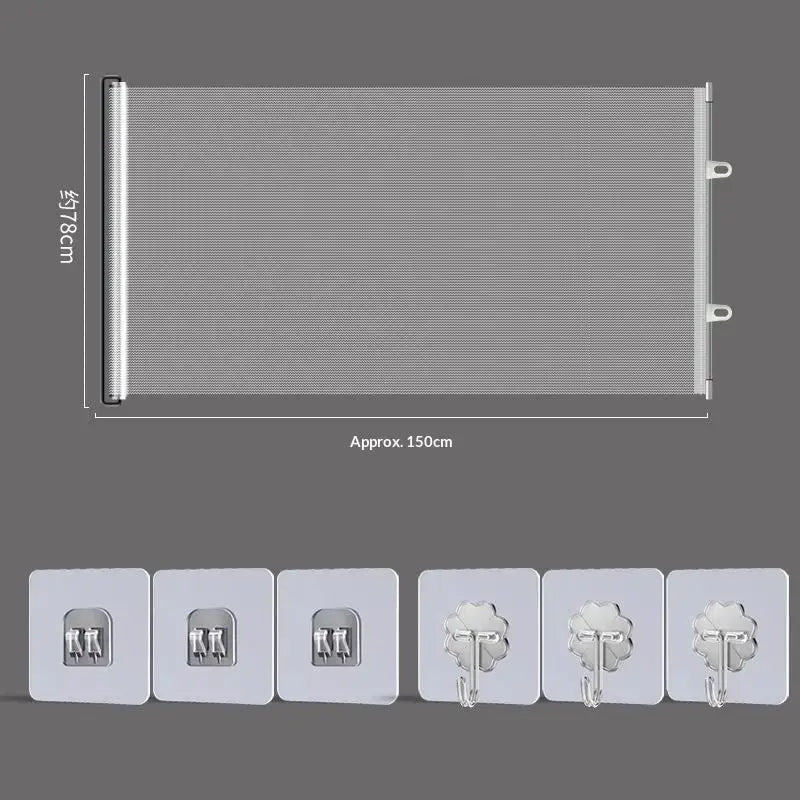 Retractable Pet Gate – No-Drill Mesh Fence for Dogs & Baby Retractable Pet Gate PLUSH White 15078cm