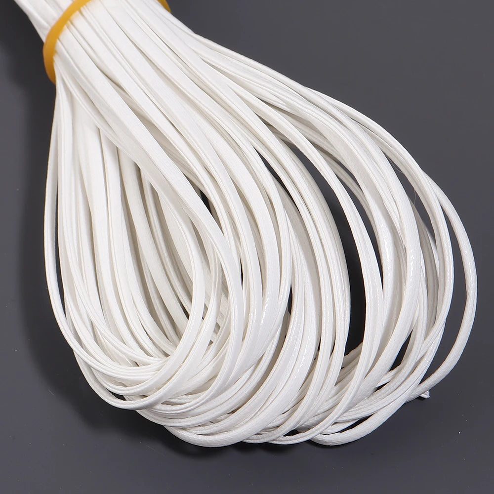 50 Yards 2mm Flat Faux Leather Cord – Multicolor DIY Crafts Leather Craft Cord PLUSH white