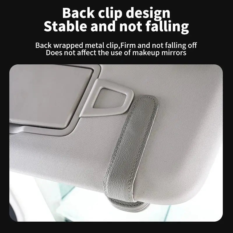 Magnetic Leather Car Sunglasses Holder Visor Clip Hanger Car Visor Organizer PLUSH