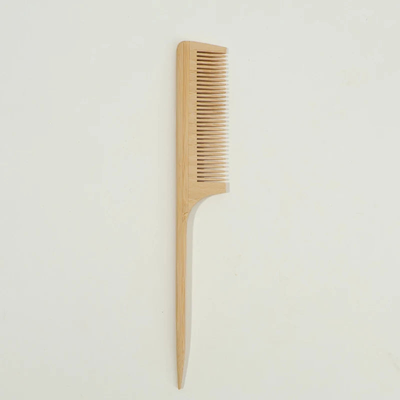 Natural Bamboo & Wood Handmade Combs – Wide & Fine Teeth Set Wood Hair Comb PLUSH 4