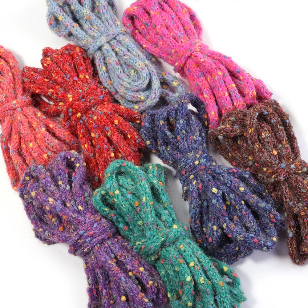 5 Yards 10mm Colorful Confetti Acrylic Knitted Yarn Cord – DIY Craft Yarn Cord PLUSH