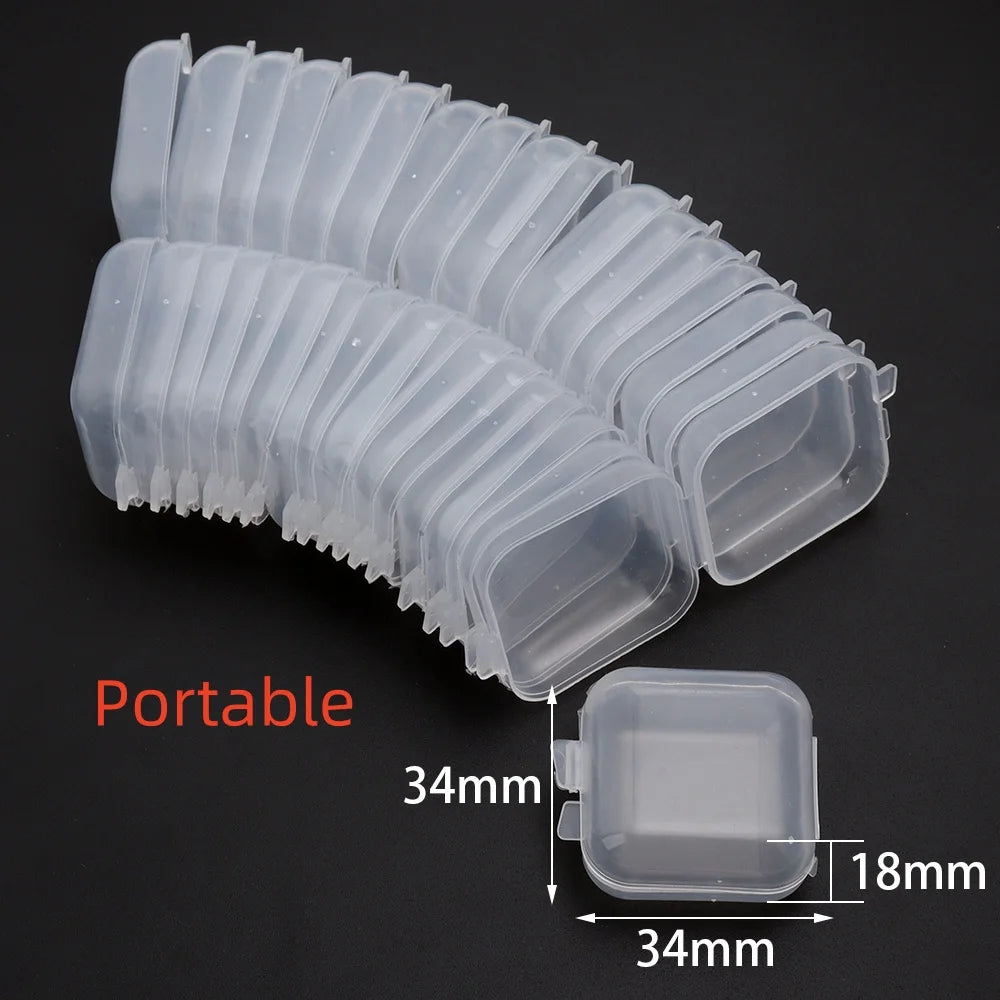 20pcs Mini Transparent Plastic Jewelry Storage Boxes 3.4cm Jewelry Storage Box PLUSH