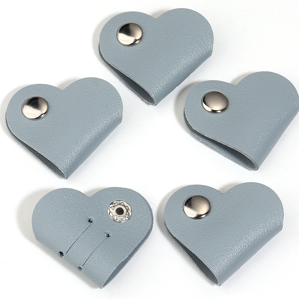 5pcs Heart PVC Cable Clips – Cord & Wire Organizer Holder Cable Organizer Clips PLUSH light blue