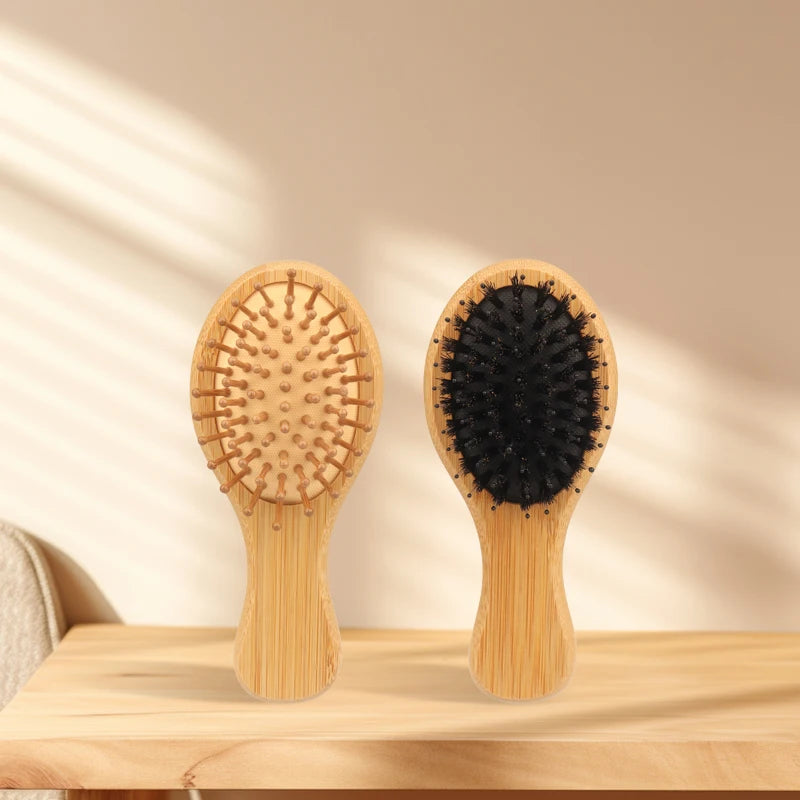 Bamboo Mini Air Cushion Hair Brush – Anti-Static Comb Air Cushion Hair Brush PLUSH