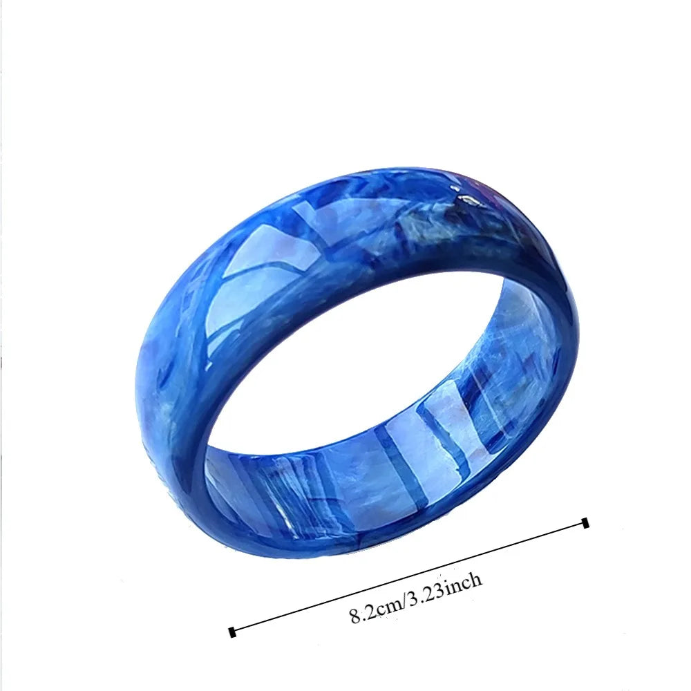 Bohemian Acrylic Open Wide Bangle Bracelet – Smudge Print Acrylic Bangle PLUSH