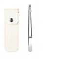 Ouriner Stainless Steel Slant Tweezers – Eyebrow & Beard Tool Eyebrow Tweezers PLUSH Silvery with bag