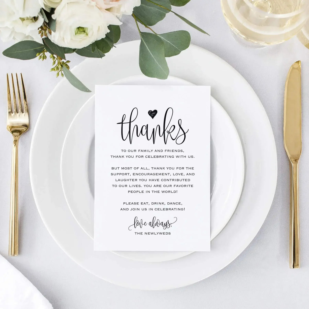 Thank You Postcards 4x6" for Weddings & Showers – 50 Pack Thank You Postcards PLUSH