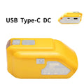 DCB090 Battery Adapter for DeWalt 18V 20V – Dual USB & LED Battery Power Adapter PLUSH USB Type-C DC China Mainland