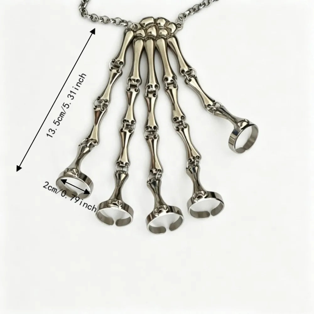 Gothic Skeleton Claw Five-Finger Bracelet – Adjustable Metal Gothic Claw Bracelet PLUSH