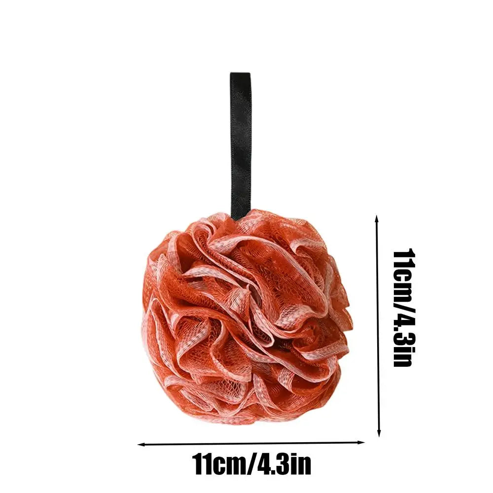 Loofah Mesh Bath Sponge Body Scrubber | Rich Lather Shower Ball Bath Loofah Sponge PLUSH Red 1PC