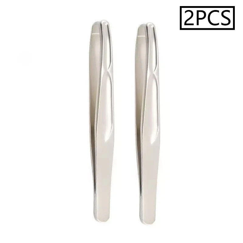 Stainless Steel Round Tip Eyebrow Tweezers | Precision Grip Eyebrow Tweezers PLUSH Gold 2 pcs