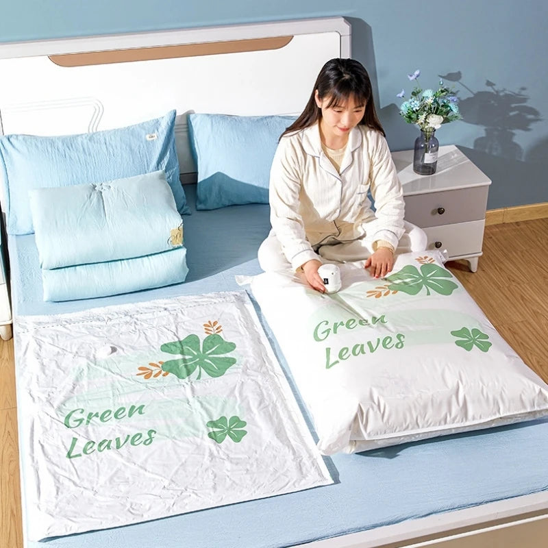 Reusable Vacuum Compression Bags with Pump | Clothes Storage Vacuum Storage Bags PLUSH
