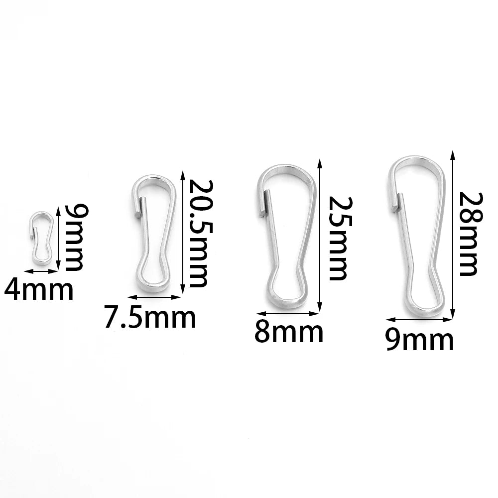 50pcs Stainless Steel Spring Snap Hook Clips – DIY Jewelry Jewelry Clasps & Findings PLUSH
