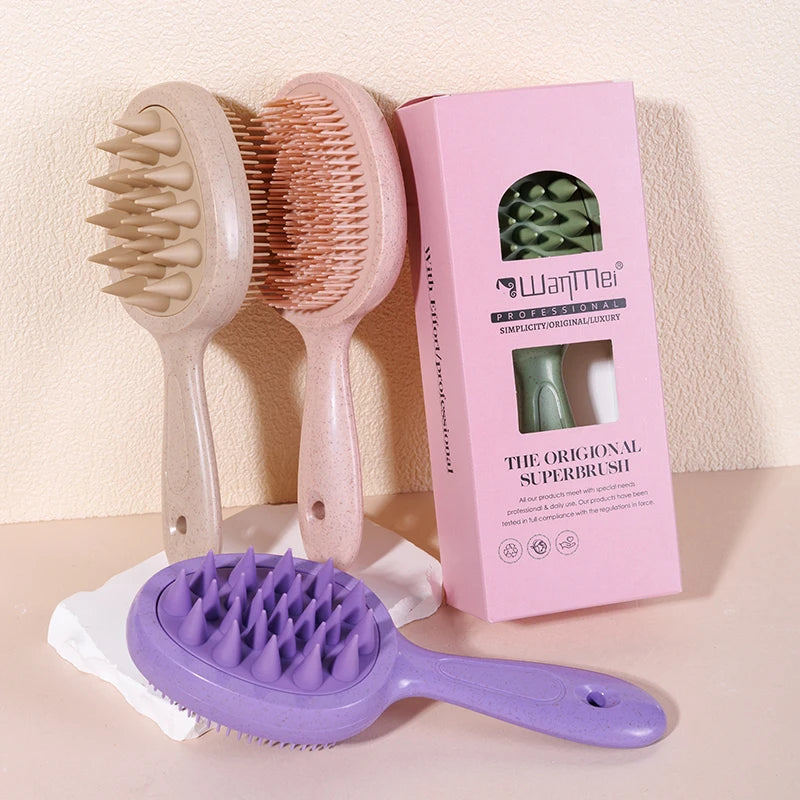 WANMEI Scalp Massage Shampoo Brush – Wet & Dry Hair Tool Scalp Massage Brush PLUSH