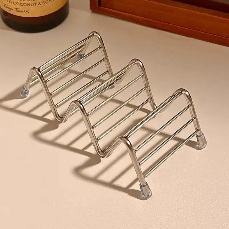 Stainless Steel Soap Rack with Drainage Tray | Bathroom Organizer Soap Rack & Tray PLUSH