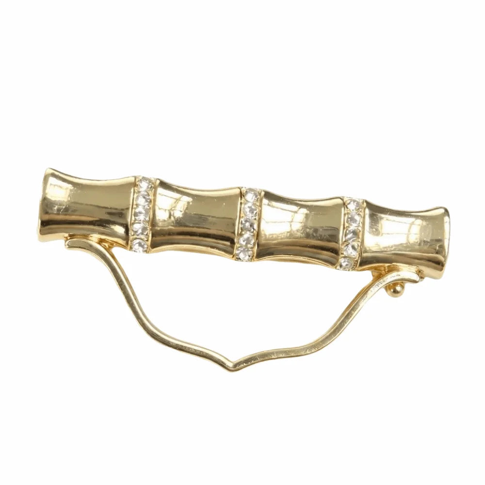 Rhinestone Bamboo Glasses Holder Brooch – Anti-Lost Clip Pin Glasses Holder Brooch PLUSH Gold