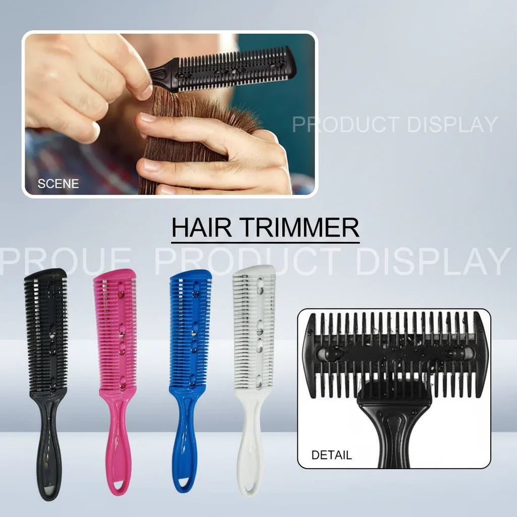Barber Hair Cutting Comb with Razor Blade | Thinning Trimmer Hair Cutting Comb PLUSH