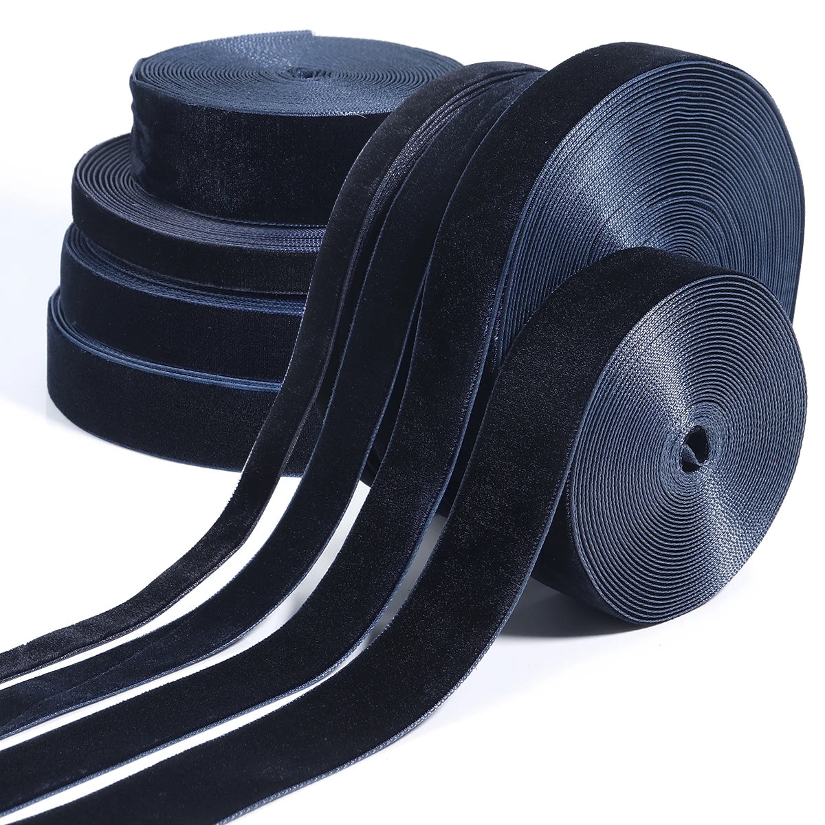 Navy Blue Velvet Ribbon Single Face Flocking 5/10 Yards DIY Velvet Craft Ribbon PLUSH